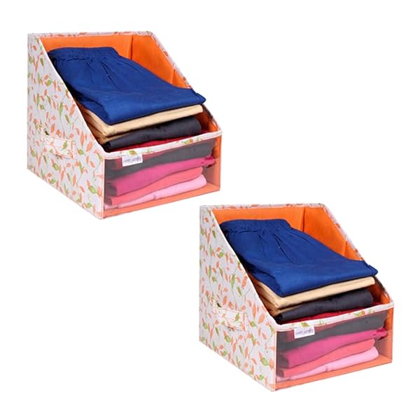 Image of PrettyKrafts non-woven shirt stacker, 2 pieces, cloth organizer.