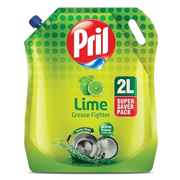 Image of Pril Lime Liquid Dishwash Gel - 2 Litre Pouch 