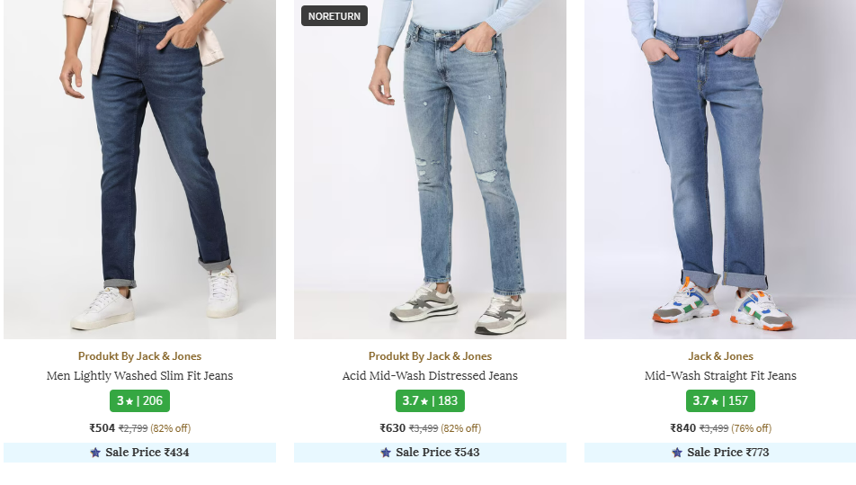 Image of Produkt By Jack & Jones Men's Jeans Minimum 80% Discount 