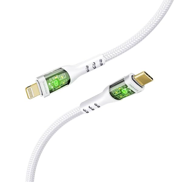 Image of Promate 1.2 Mtr 27W USB C to Lightning Cable