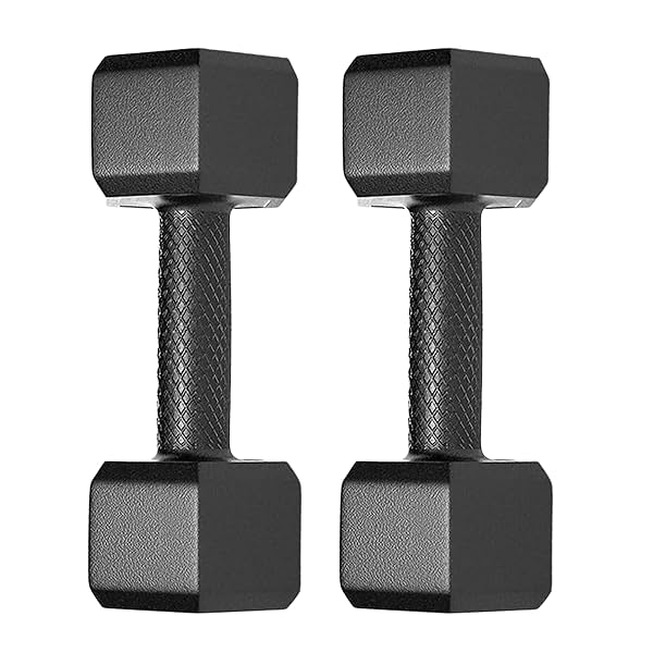 Image of Protoner Pair Of 2 Kg Each Pvc Dumbbells Set Hex, Black