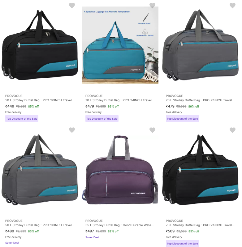 Image of Provogue Duffel Bags Up to 86% Discount