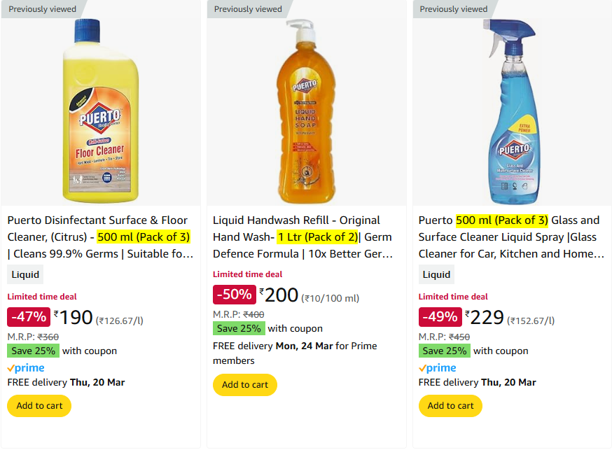 Image of Puerto Home Cleaning Accessories - Minimum 47% Off + Extra Coupon Discount