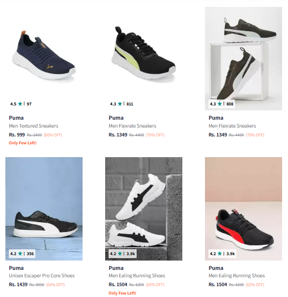 Image of Puma Brand Men's Footwear @ Up to 70% Discount