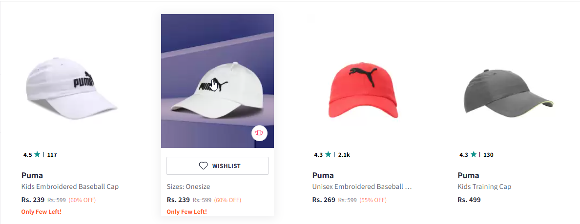 Image of Puma Kids Embroidered Baseball Cap Starting Price @ ₹239