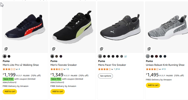 Image of Puma Men Casual Shoes up to 70% Discount