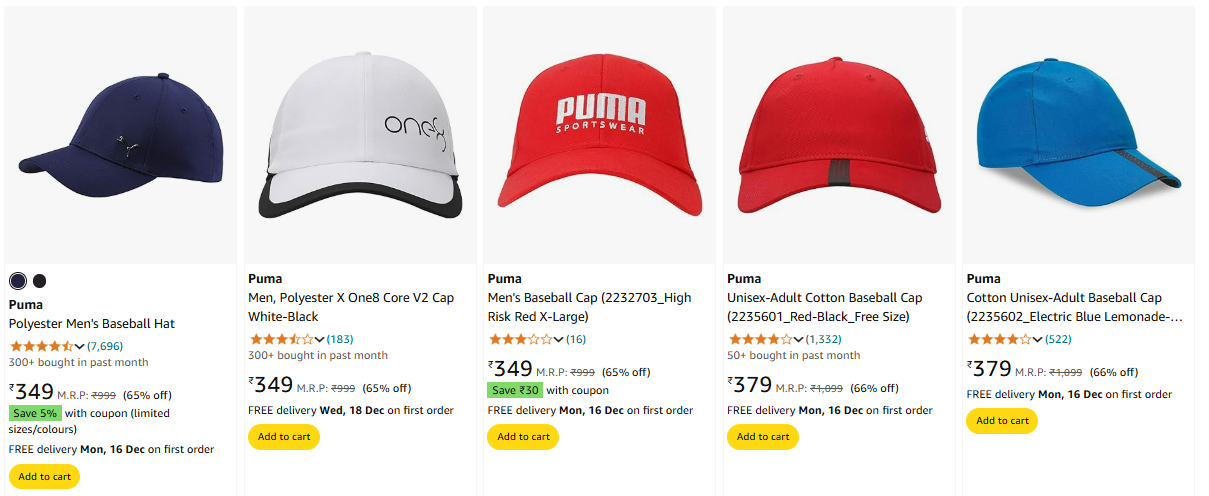 Image of Puma Men's Baseball Cap up to 66% Discount+ Extra Coupon Savings