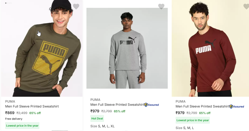 Image of Puma Men's Sweatshirts Up to 75% Discount