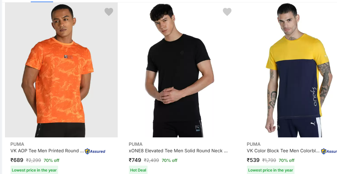 Image of Puma Mens T Shirts : Minimum 70% Discount 