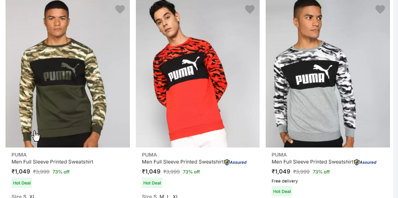 Image of Puma Sweatshirts For Men Minimum 70% Discount 