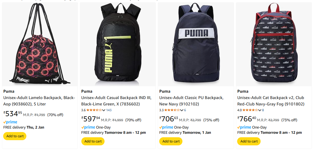 Image of Puma Unisex-Adult Lamelo Backpack Starting Price @ ₹534