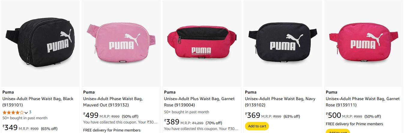 Image of Puma Unisex-Adult Plus Waist Bag up to 70% Discount @ #Amazon 