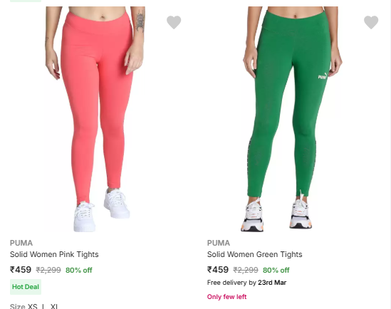 Image of Puma Women Fitness Clothes Starting @ ₹359