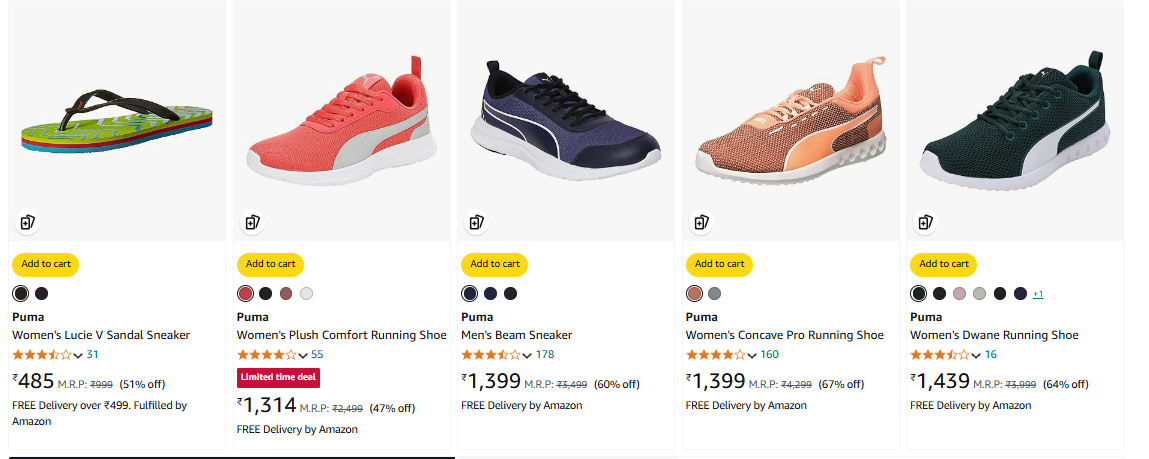 Image of Puma Women'S Footwear Starts @ ₹485