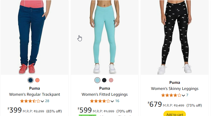 Image of Puma Women Tights : min. 70% discount starting at just ₹399 