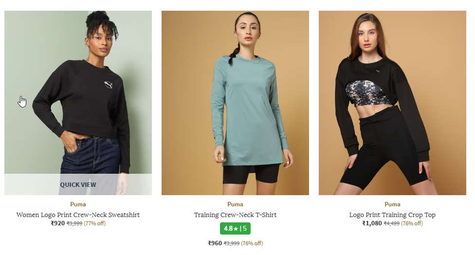 Image of Puma Women's Cloth up to 77% Discount