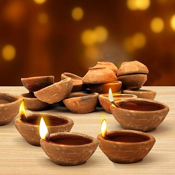 Image of Pure Source India Natural Clay Traditional Diwali Ke Diye