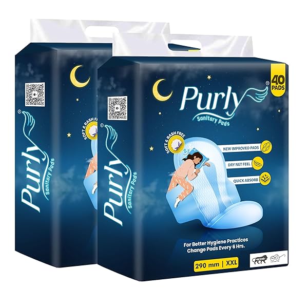 Image of Purly Cottony Soft Sanitary Pads for Women with Hygiene & Comfort Pads|.