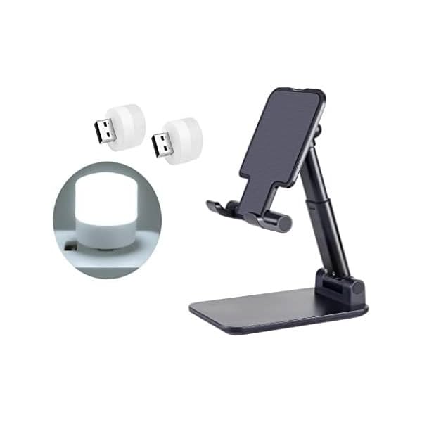 Image of QOCXRRIN TH-8 Mini USB LED Light | Pack of 2 with Smart Foldable Mobile Stand