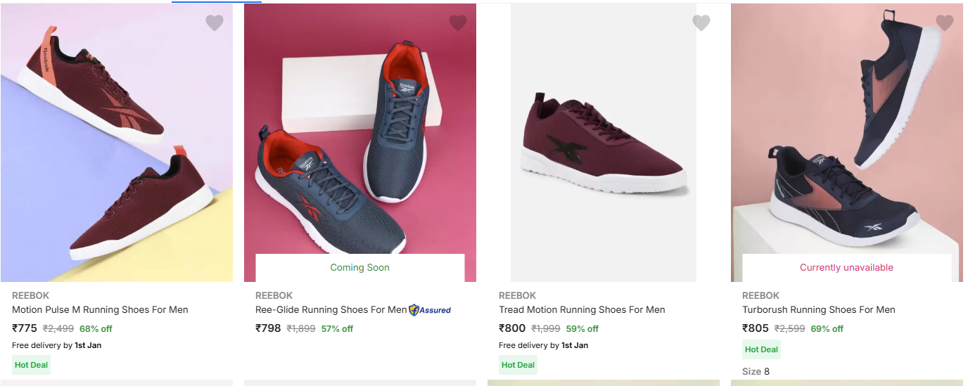 Image of REEBOK Running Shoes For Men Starting Price @ ₹775