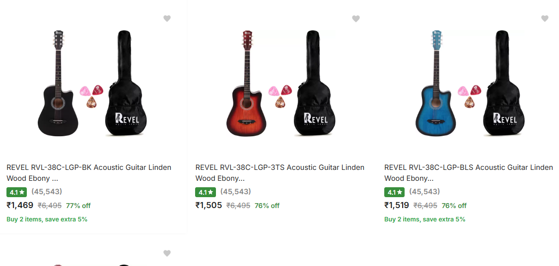 Image of REVEL RVL-38C-LGP-BK Acoustic Guitar Linden Wood Ebony Right Hand Orientation up to 77% Discount 