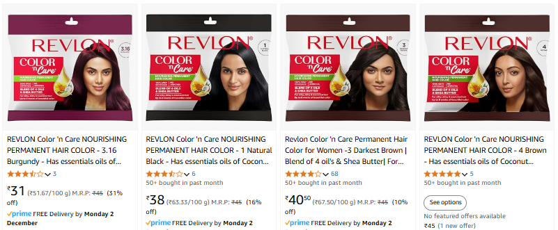 Image of REVLON Color 'n Care HAIR COLOR Starting at ₹38 @ #Amazon 