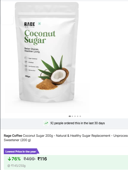 Image of Rage Coffee Coconut Sugar 200g