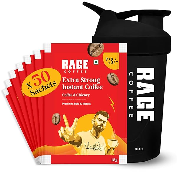 Image of Rage Coffee Extra Strong Premium Blend Coffee Sachets - (Pack of 50) | 