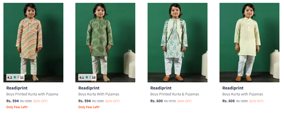 Image of Readiprint Infant Boys Leheriya Pure Silk Kurta with Pyjamas Starting At @₹427