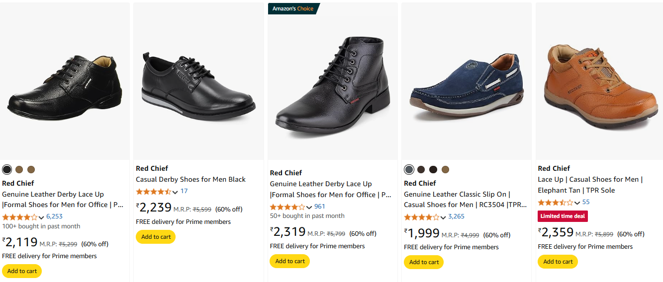 Image of Red Chief Men's Footwear up to 60% Discount