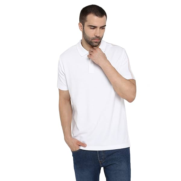 Image of Red Tape Men White Polo Neck T-Shirt