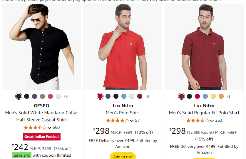 Image of Red Tape Men's Solid Regular Fit Polo t-shirt & shirt starting at ₹242