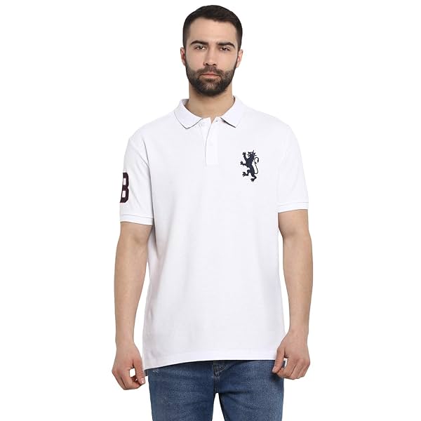 Image of Red Tape Men's Solid Regular Fit Polo