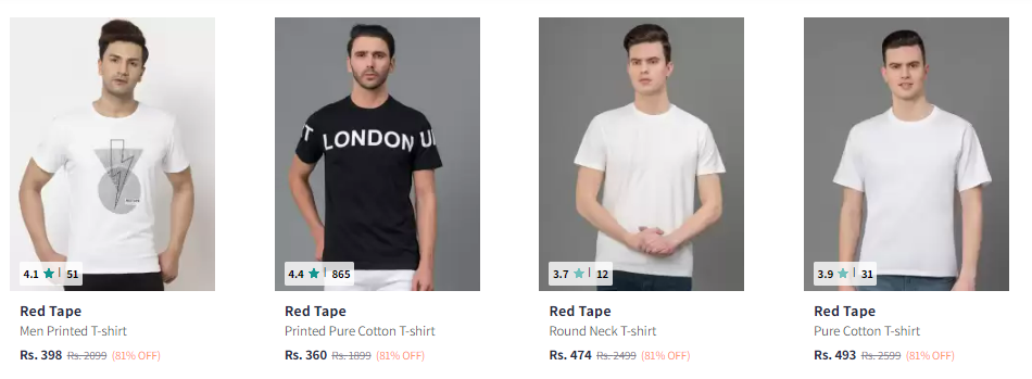 Image of Red Tape T Shirts uo to 81% Discount 