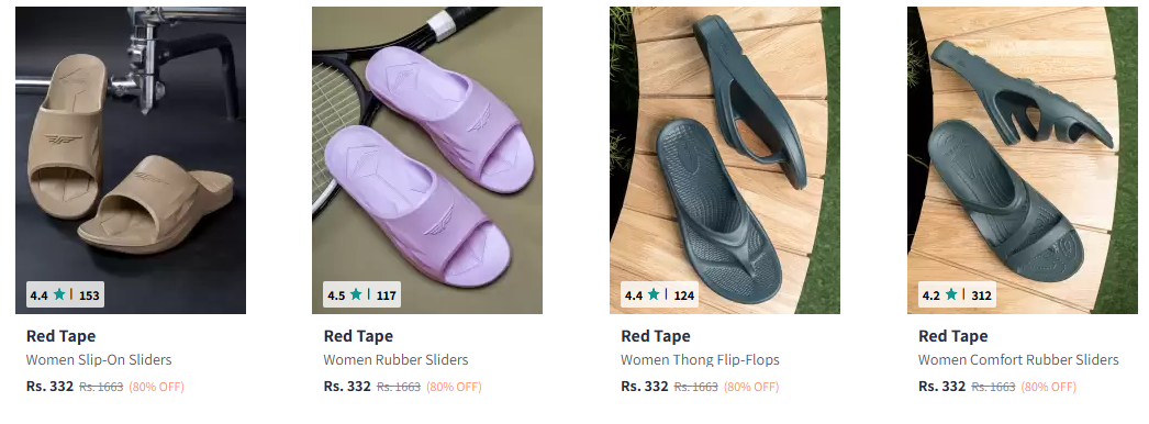 Image of Red tape Women Fashion Sliders Starts @ ₹332