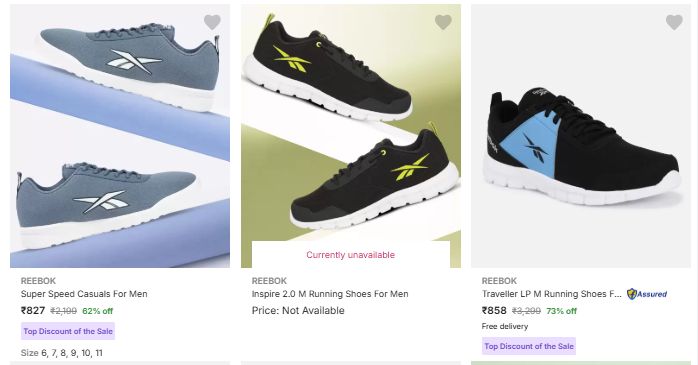 Image of Reebok Men Casual shoes Starts @ ₹600