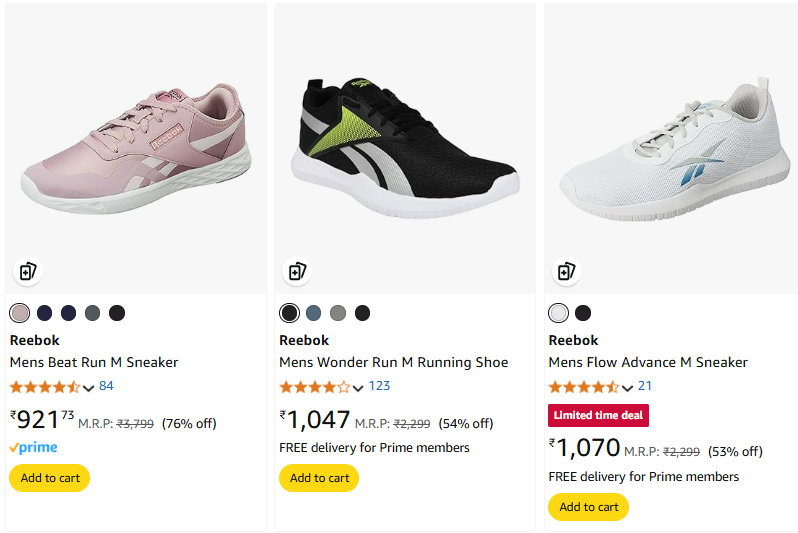 Image of Reebok Mens Sneaker Up to 76% Discount