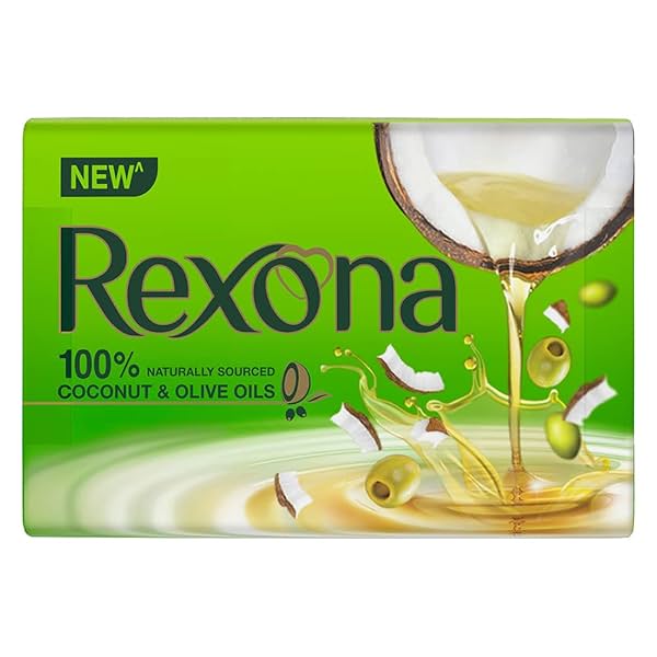 Image of Rexona Coconut and Olive Oil Soap For Silky Smooth Skin, 4X100 g