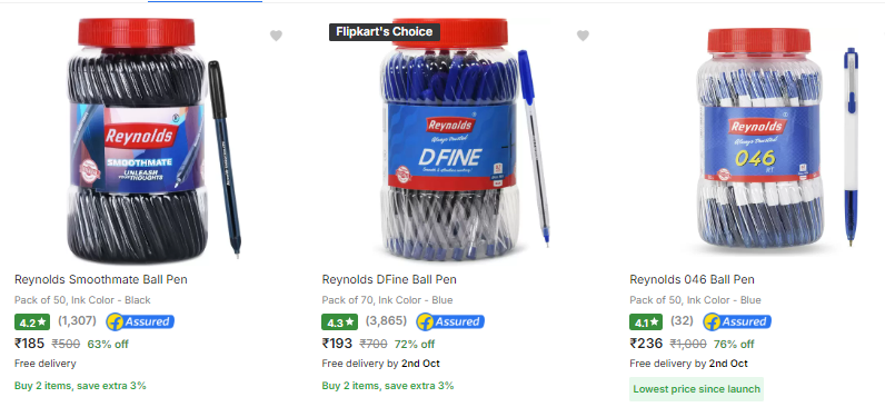 Image of Reynolds Pens Up to 76% Discount