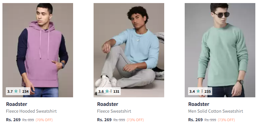 Image of Roadster Men Sweatshirt starting ₹269