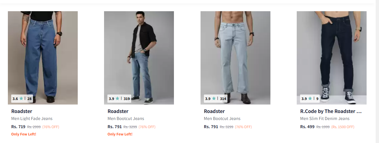 Image of Roadster Men jeans up to 76% discount