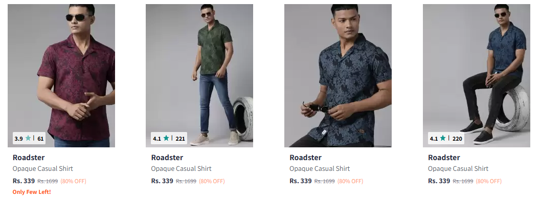 Image of Roadster Men's Shirt Minimum 80% Discount