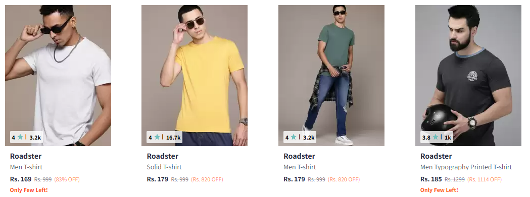 Image of Roadster T-Shirts For Men Starts at 169