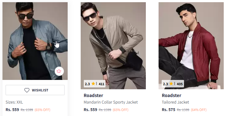 Image of Roadster The Life Co. Mandarin Collar Sporty Jacket Starting Price @ ₹559