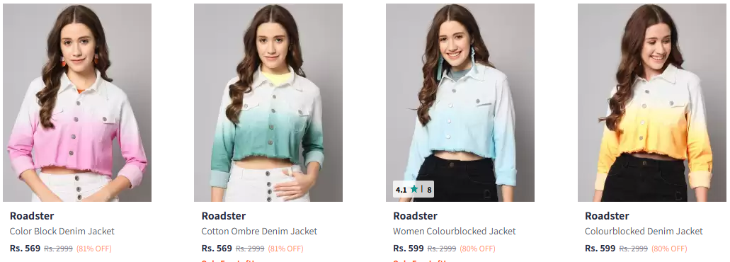 Image of Roadster The Lifestyle Co Denim Jacket Starting at ₹569