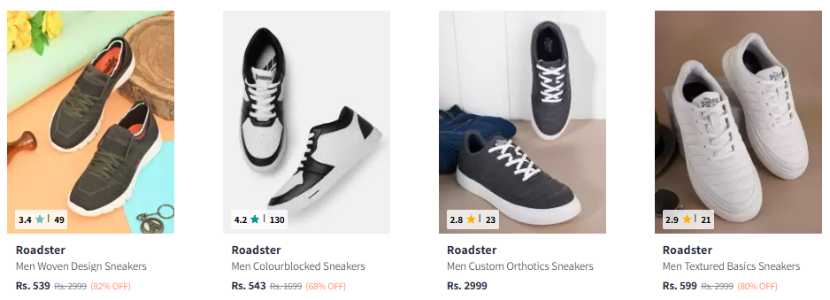 Image of Roadster The Lifestyle Co. Men Sneakers Starting at ₹539