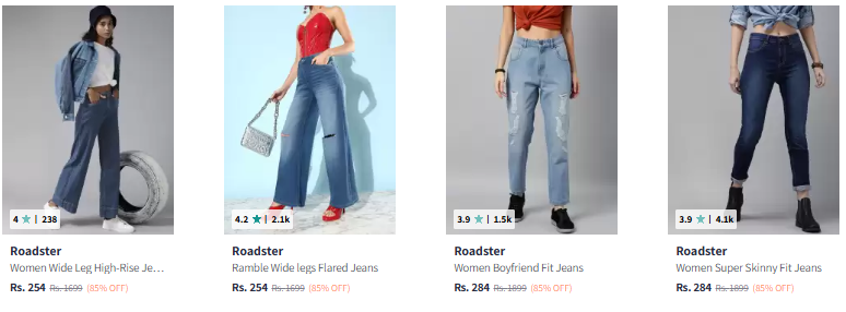 Image of Roadster Women Fashion Jeans @ ₹254