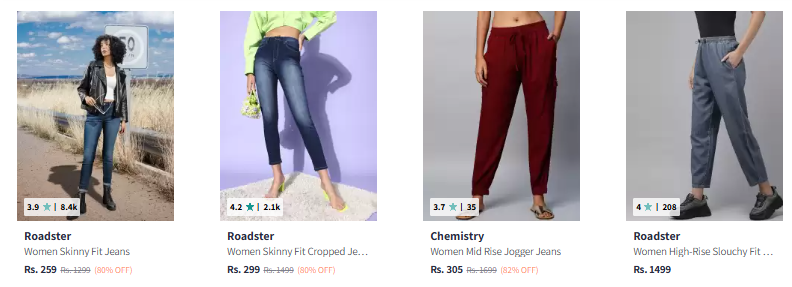 Image of Roadster Women Jeans Starts @ ₹259