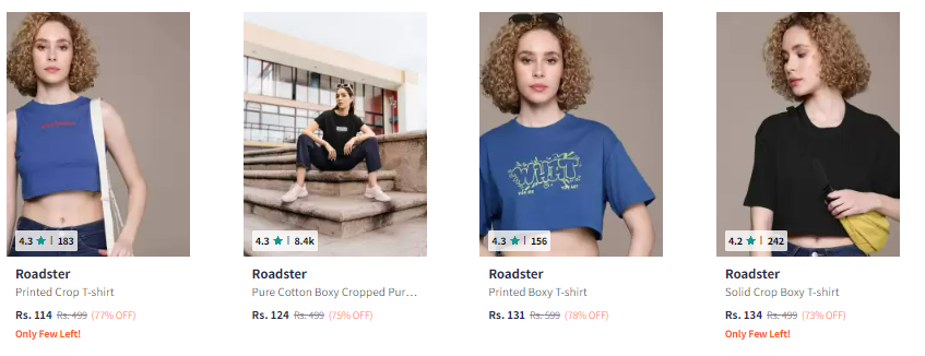 Image of Roadster Women Tshirt Starting at ₹114