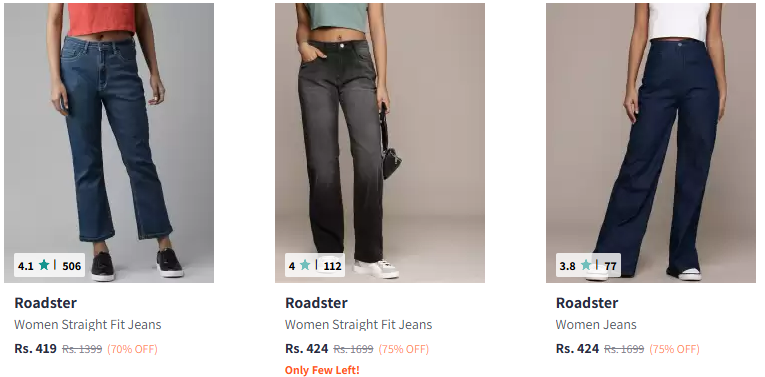 Image of Roadster Women's Jeans Minimum 70% Discount